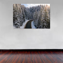 Cuadro Decorativo Invierno, Carretera Entre Pinos