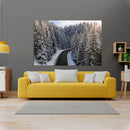 Cuadro Decorativo Invierno, Carretera Entre Pinos