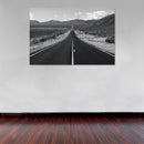 Cuadro Decorativo Blanco y negro, carretera paisaje horizontal