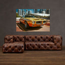 Cuadro Decorativo Carro clásico amarillo, estacionado