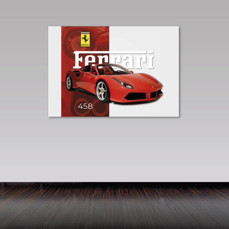 Cuadro Decorativo Contraste Ferrari rojo