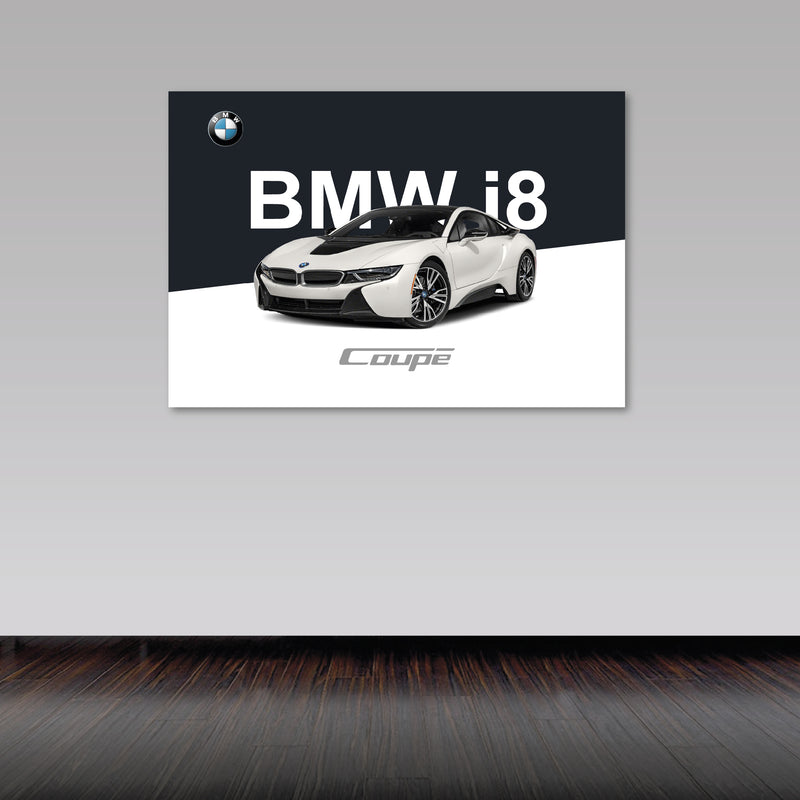 Cuadro Decorativo Contraste BMW i8 blanco