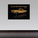 Cuadro Decorativo Contraste Corvette clásico amarillo