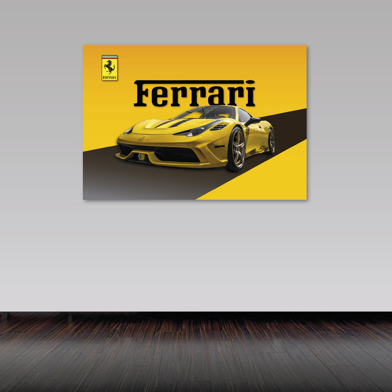 Cuadro Decorativo Contraste Ferrari amarillo