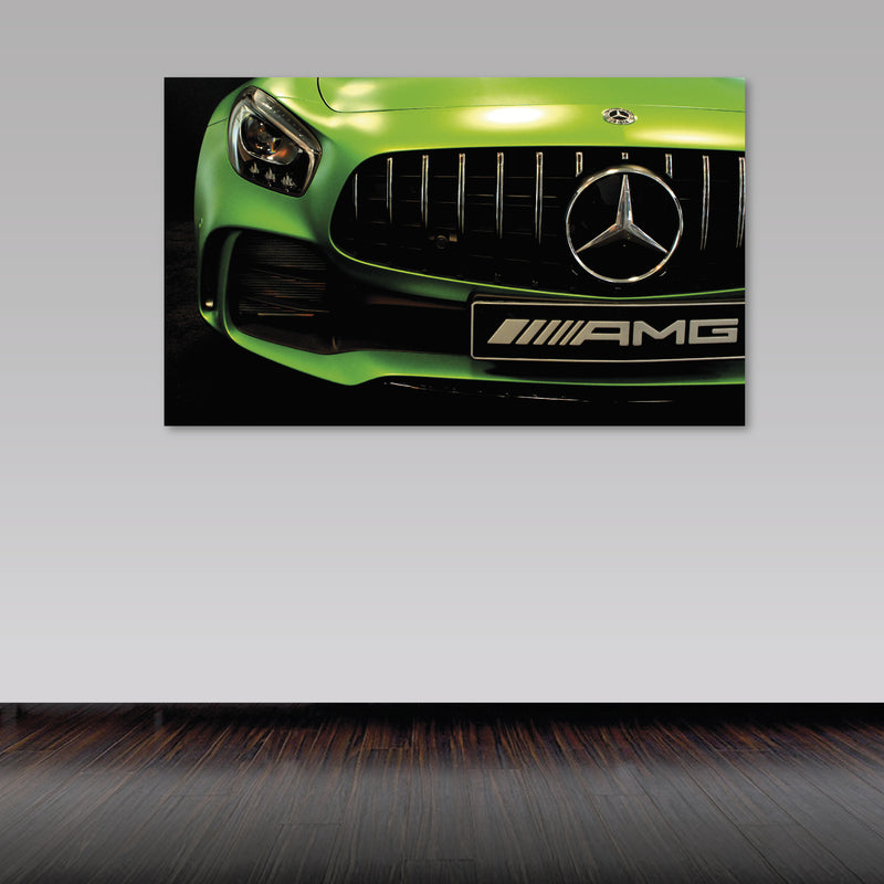 Cuadro Decorativo Mercedez Benz clásico verde