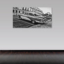 Cuadro Decorativo Coche clásico blanco y negro