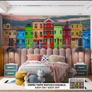 Cuadro Decorativo Paisaje, casas de colores