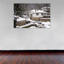 Cuadro Decorativo Invierno, casas en la nieve