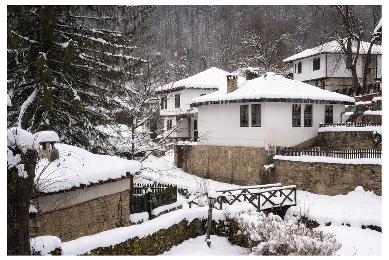 Decorativo Invierno, casas en la nieve