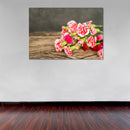 Cuadro Decorativo Floral, Claveles rosas sobre mesa