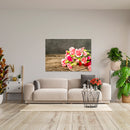 Cuadro Decorativo Floral, Claveles rosas sobre mesa