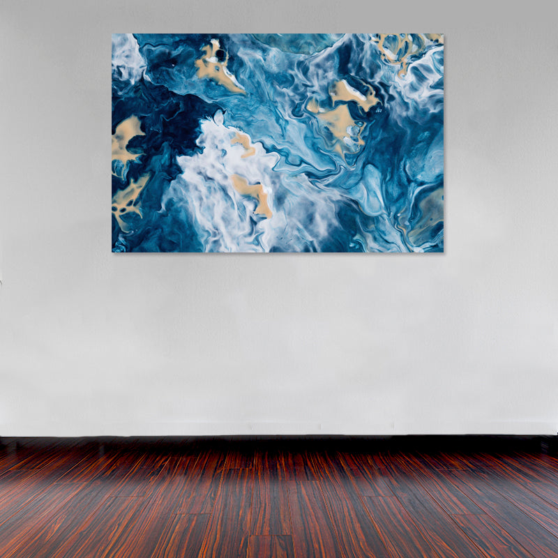 Cuadro Decorativo Abstracto, colores azul océano