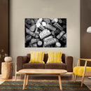 Cuadro Decorativo Blanco y negro, corchos de vino