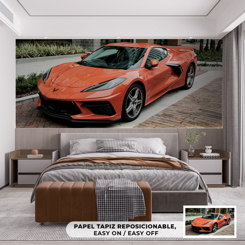 Decorativo Motor Lovers, Corvette naranja