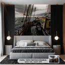 Decorativo, puesta de sol en cubierta