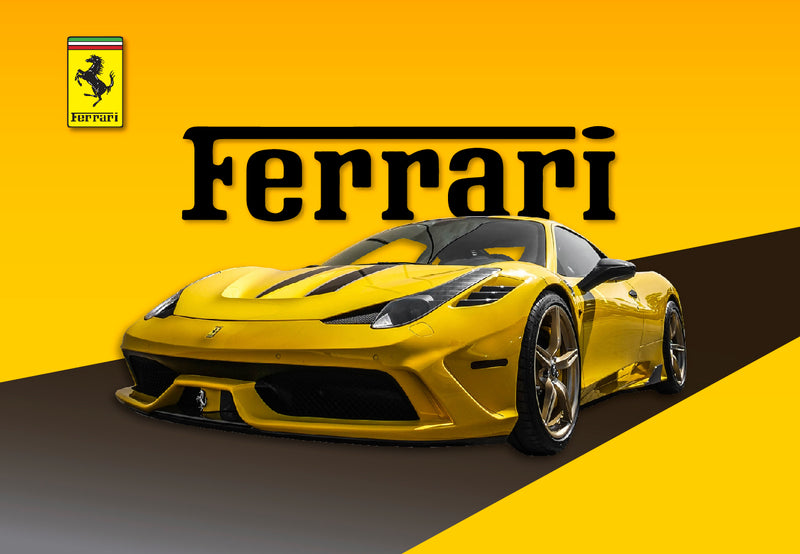 Cuadro Decorativo Contraste Ferrari amarillo