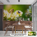 Decorativo, abeja posando sobre las flores