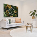 Cuadro Decorativo Floral Hojas verdes y doradas