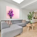 Cuadro Decorativo Floral moradas sobre fondo lila