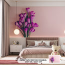 Decorativo, flores moradas sobre fondo lila