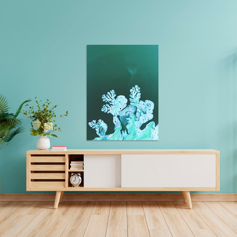 Cuadro Decorativo Abstracto, florituras aqua