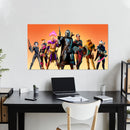 Cuadro Decorativo Videojuego, Fornite Personajes fondo naranja