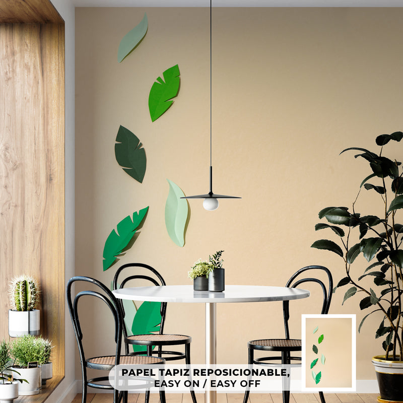 Decorativo minimalista, hojas verdes