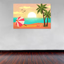 Cuadro Decorativo, Ilustración de playa sunset