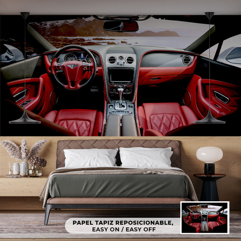 Decorativo Motor Lovers, interiores rojos de vehículo deportivo