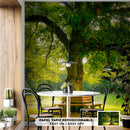 Decorativo, paisaje banca en el árbol