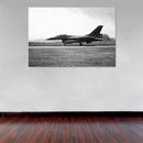 Cuadro Decorativo Jet de guerra, blanco y negro