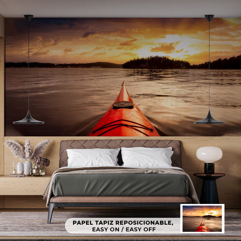 Cuadro Decorativo Playa, navegando en kayak
