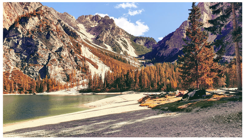 Decorativo Otoño, lago de la montaña