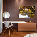 Cuadro Decorativo Otoño, lago con hojas