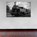 Cuadro Decorativo Locomotora a vapor, blanco y negro