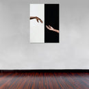 Cuadro Decorativo de Arte, Dios y Adán en contraste