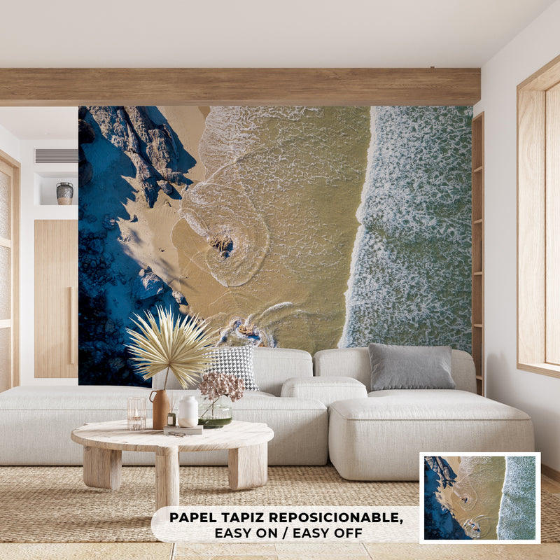 Cuadro Decorativo Abstracto, arena y mar horizontal