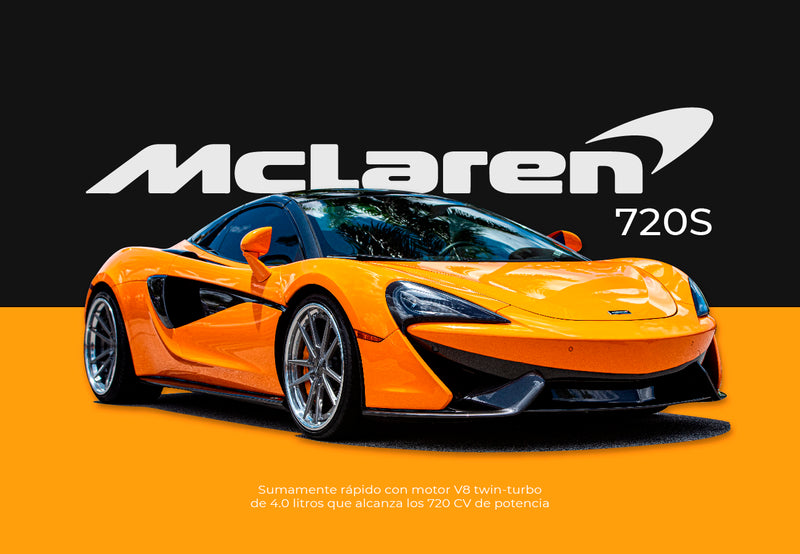 Cuadro Decorativo Contraste McLaren 720S naranja
