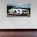 Cuadro Decorativo Mercedez Benz blanco, estacionado