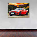 Cuadro Decorativo Mercedez Benz rojo, paisaje