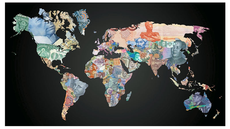 Cuadro Decorativo Dinero, Monedas del mundo