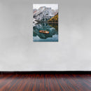 Cuadro Decorativo Otoño, montaña y lago azul