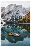 Decorativo Otoño, montaña y lago azul