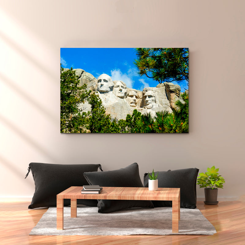 Cuadro Decorativo Monumento, Monte de Rushmore, entre árboles