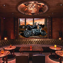 Cuadro Decorativo chica posando sobre moto