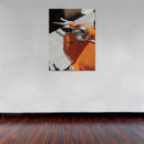 Cuadro Decorativo Moto clásica naranja