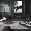 Cuadro Decorativo Moto negra en blanco y negro