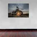 Cuadro Decorativo Moto en puesta de sol