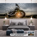 Cuadro Decorativo Moto en puesta de sol