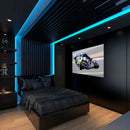 Cuadro Decorativo Moto en curva a velocidad